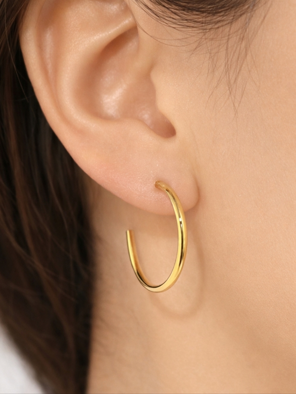 Classic Gold Open Hoop Earrings – Elegant Women’s Minimalist Fashion Jewelry